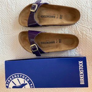Birkenstock Madrid Ladies Buckle Mule - Navy/Lilac